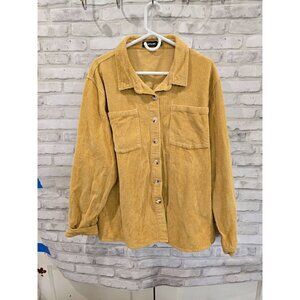 Dark Yellow Corduroy Pretty Little Thing US‎ 12 Button Down Jacket UK 16